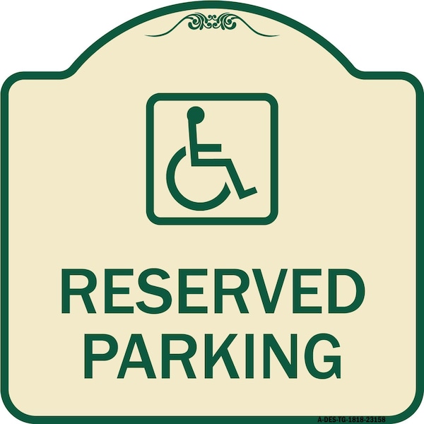 Signmission Reserved Parking HandicappedBlue Heavy-Gauge Aluminum Architectural Sign, 18" x 18", TG-1818-23158 A-DES-TG-1818-23158 - main
